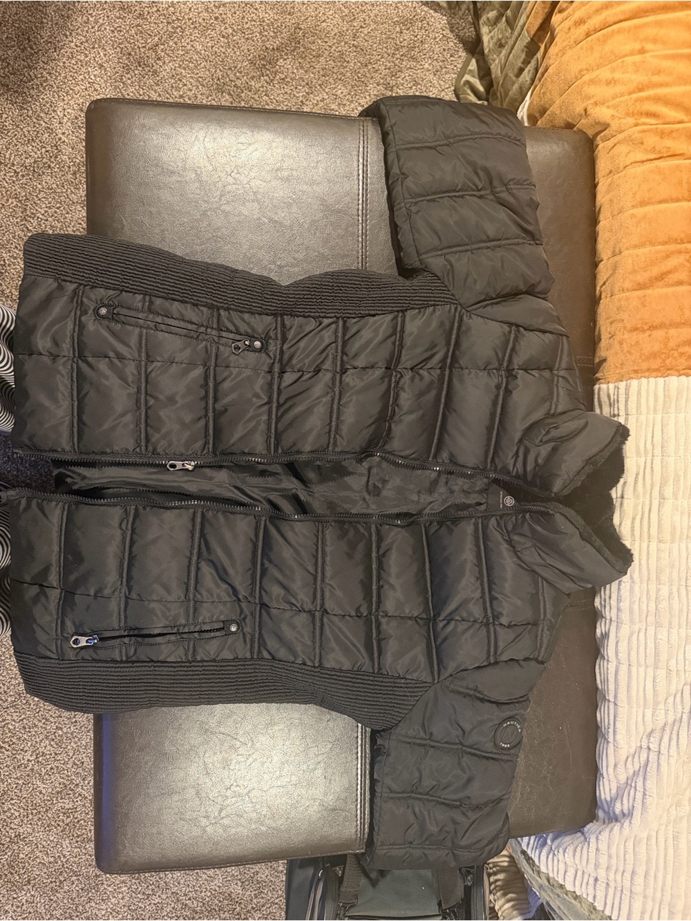 Nautica Black Water-Resistant Jacket with Detachable Hood